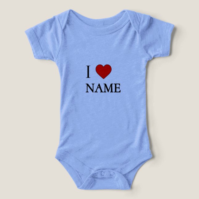 I heart name (customisable) infant t-shirt (Design Front)