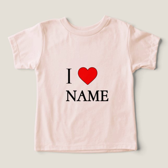I heart name (customisable) toddler t-shirt (Design Front)