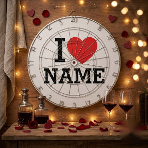 I Heart Name Dart Board