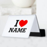I Heart Name Desk Business Card Holder<br><div class="desc">Write your desired Name or Text on the name Section.</div>