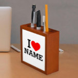 I Heart Name Desk Organizer<br><div class="desc">Write your desired Name or Text on the name Section.</div>