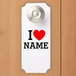 I Heart Name Door Hanger<br><div class="desc">Write your desired Name or Text on the name Section.</div>