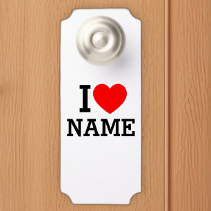 I Heart Name Door Hanger
