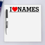 I Heart Name Dry Erase Board<br><div class="desc">Write your desired Name or Text on the name Section.</div>