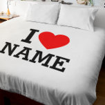 I Heart Name Duvet Cover<br><div class="desc">Write your desired Name or Text on the name Section.</div>