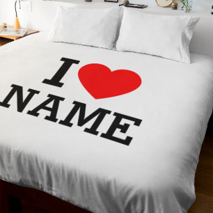 I Heart Name Duvet Cover
