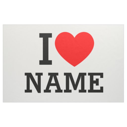 I Heart Name Fabric