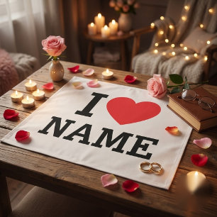 I Heart Name Fabric