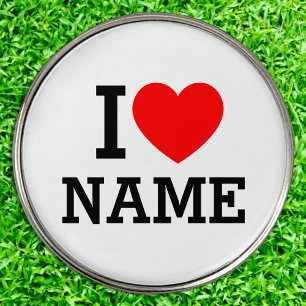 I Heart Name Golf Ball Marker