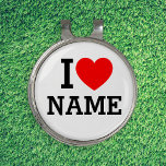 I Heart Name Golf Hat Clip<br><div class="desc">Write your desired Name or Text on the name Section.</div>