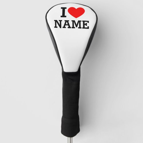 I Heart Name Golf Head Cover