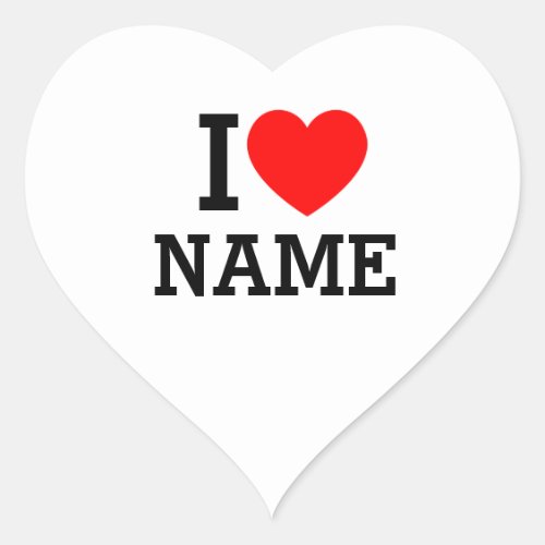 I Heart Name Heart Sticker