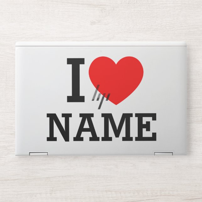 I Heart Name HP Laptop Skin (Front)
