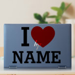 I Heart Name HP Laptop Skin<br><div class="desc">Write your desired Name or Text on the name Section.</div>