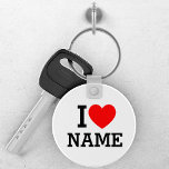 I Heart Name Keychain<br><div class="desc">Write your desired Name or Text on the name Section.</div>