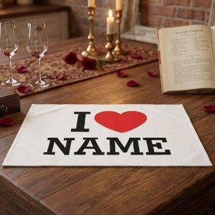 I Heart Name Kitchen Towel