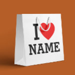 I Heart Name Large Gift Bag