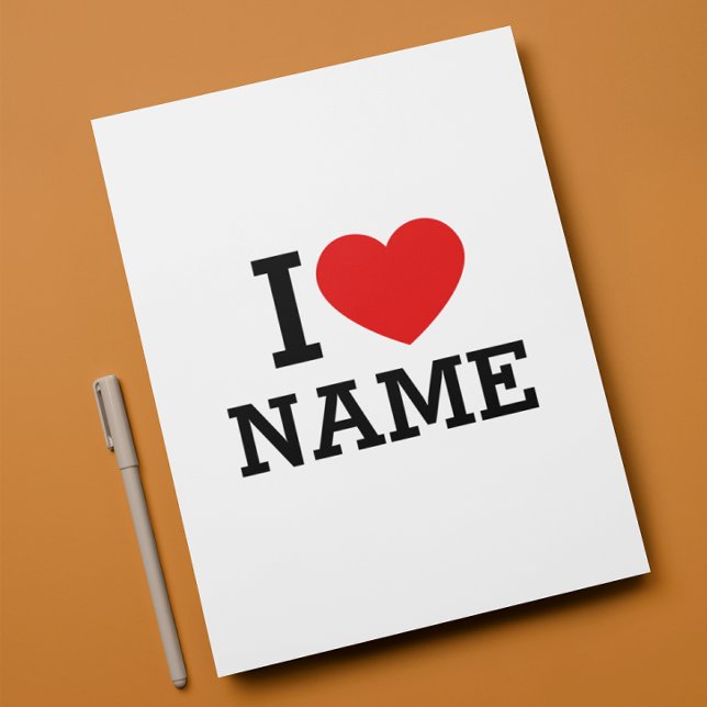 I Heart Name Letterhead (Creator Uploaded)