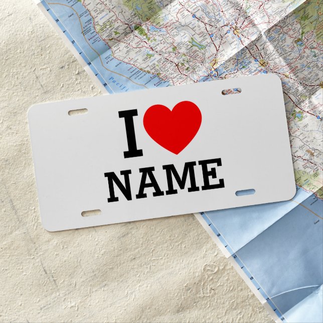 I Heart Name License Plate (In Situ)