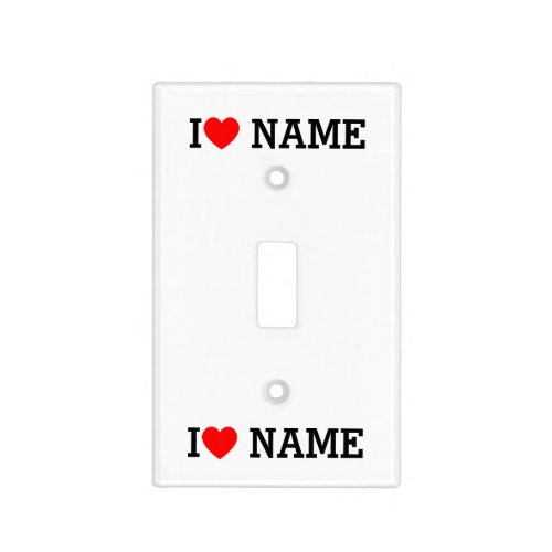 I Heart Name Light Switch Cover