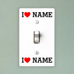 I Heart Name Light Switch Cover<br><div class="desc">Write your desired Name or Text on the name Section.</div>