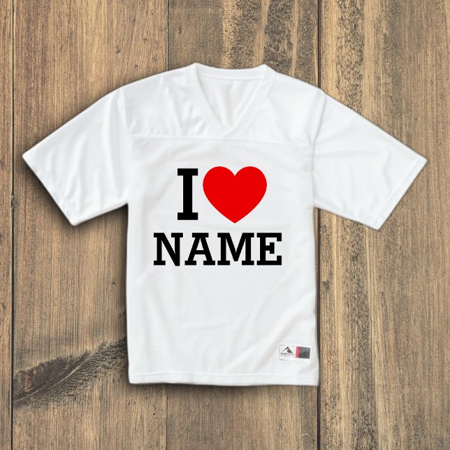 I Heart Name Men's Football Jersey (Creator Uploaded)