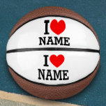 I Heart Name Mini Basketball<br><div class="desc">Write your desired Name or Text on the name Section.</div>