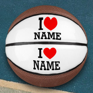 I Heart Name Mini Basketball