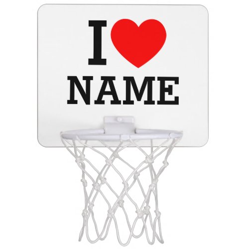 I Heart Name Mini Basketball Hoop