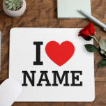 I Heart Name Mouse Pad<br><div class="desc">Write your desired Name or Text on the name Section.</div>