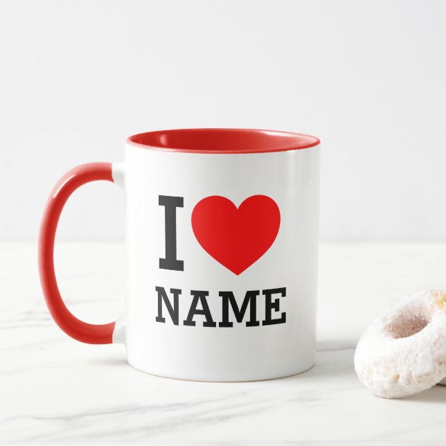 I Heart Name Mug (With Donut)