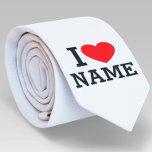 I Heart Name Neck Tie<br><div class="desc">Write your desired Name or Text on the name Section.</div>