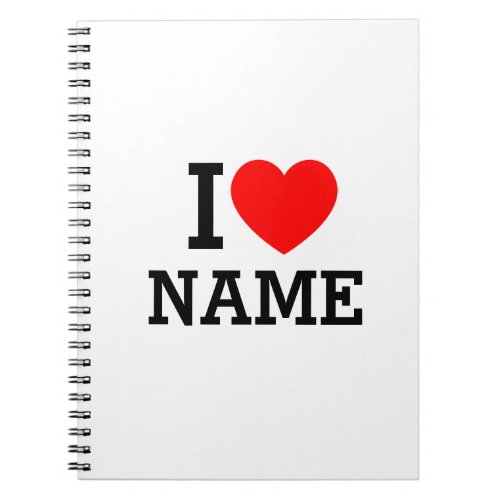 I Heart Name Notebook