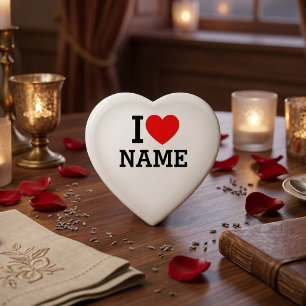 I Heart Name Paperweight