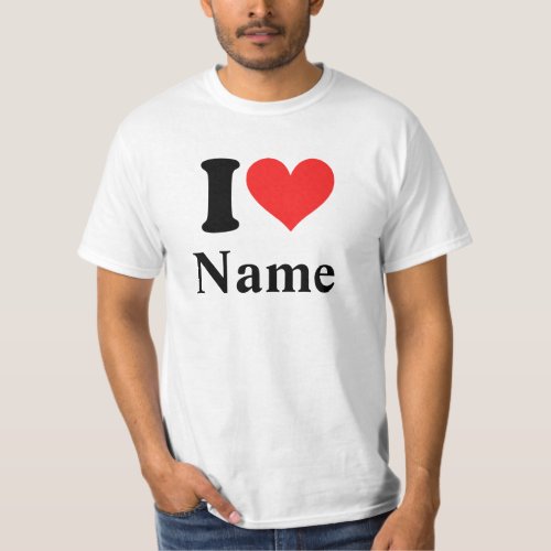 I Heart Name personalize it T_Shirt