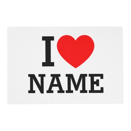 I Heart Name Placemat