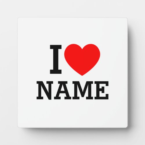 I Heart Name Plaque