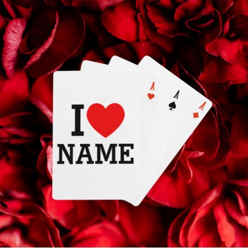 I Heart Name Playing Cards