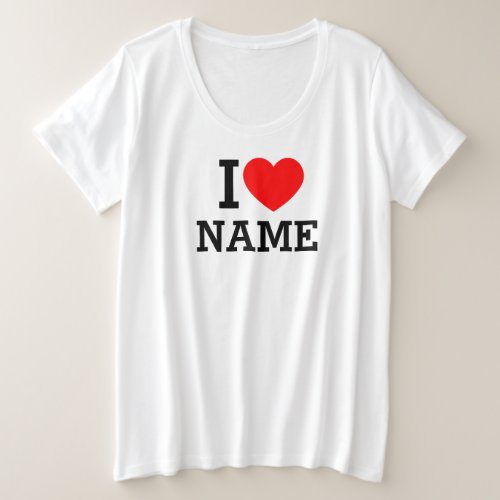 I Heart Name Plus Size T_Shirt