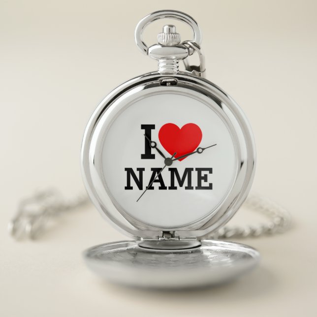 I Heart Name Pocket Watch (Inside)