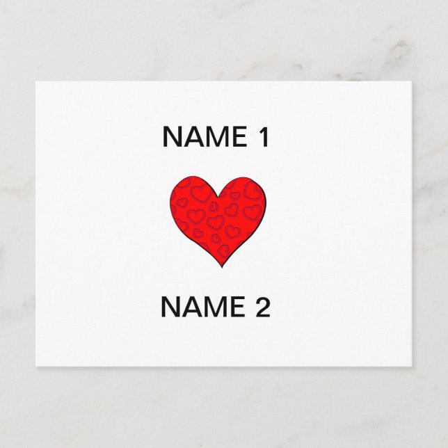 I Heart Name Postcard (Front)