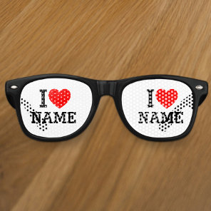 I Heart Name Retro Sunglasses