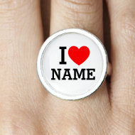 I Heart Name Ring