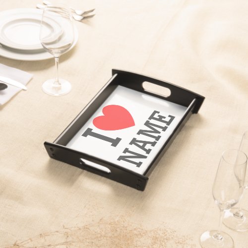 I Heart Name Serving Tray