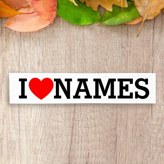 I Heart Name Short Table Runner (Creator Uploaded)