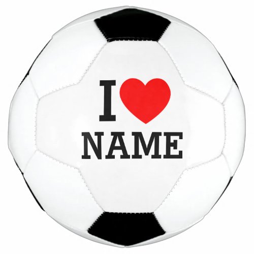 I Heart Name Soccer Ball