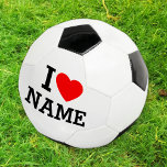 I Heart Name Soccer Ball<br><div class="desc">Write your desired Name or Text on the name Section.</div>