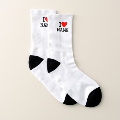 I Heart Name Socks