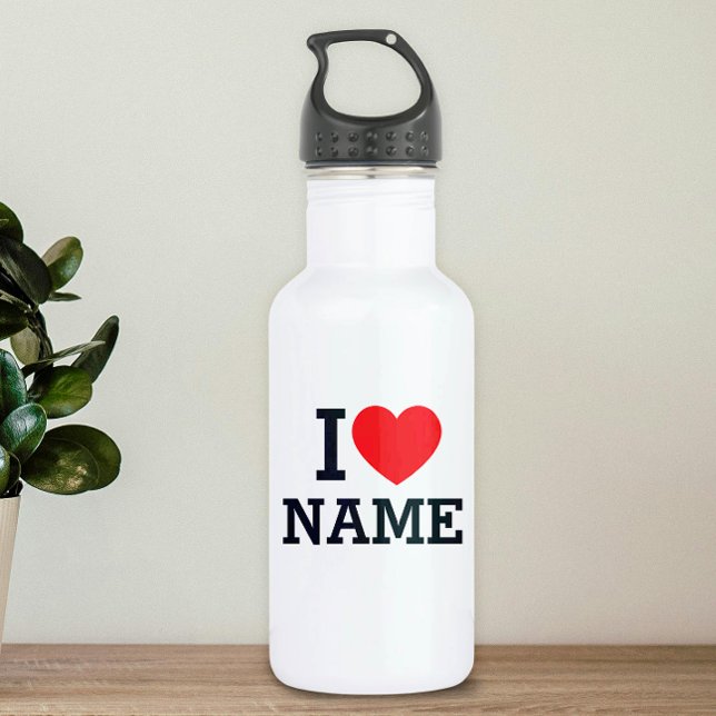 I Heart Name Stainless Steel Water Bottle (Creator Uploaded)