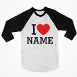 I Heart Name T-Shirt<br><div class="desc">Write your desired Name or Text on the name Section.</div>